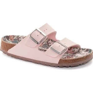 Birkenstock Arizona Pink Suede Paisley Floral Print Sandals Womens 40 L9 M7